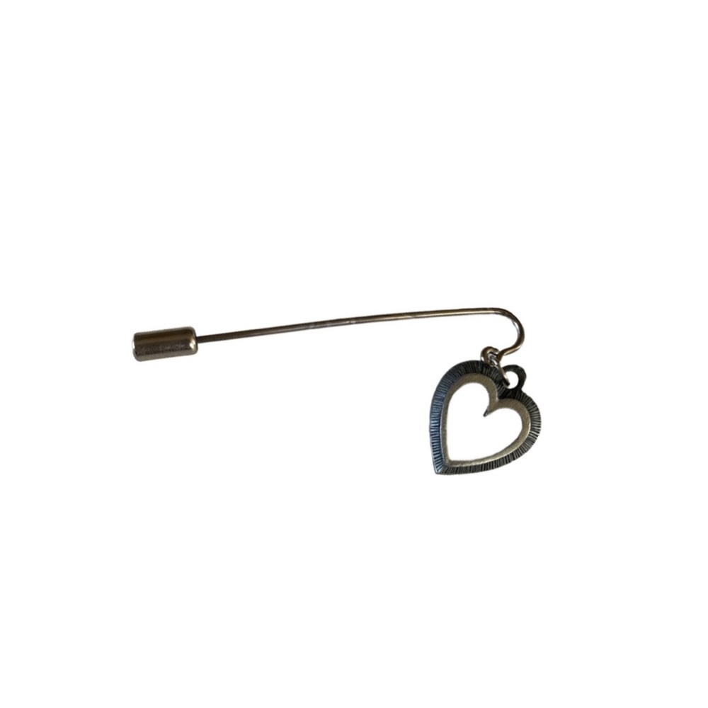 Antiqued Style Heart Pin Brooch